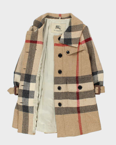 Vintage Y2K 00s Women's Burberry Nova Check Oversized Feature Wool Overcoat - XS
