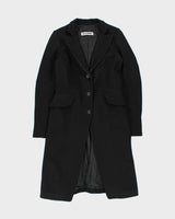 Vintage Jil Sander Women's Wool Single Breasted Long Overcoat - S