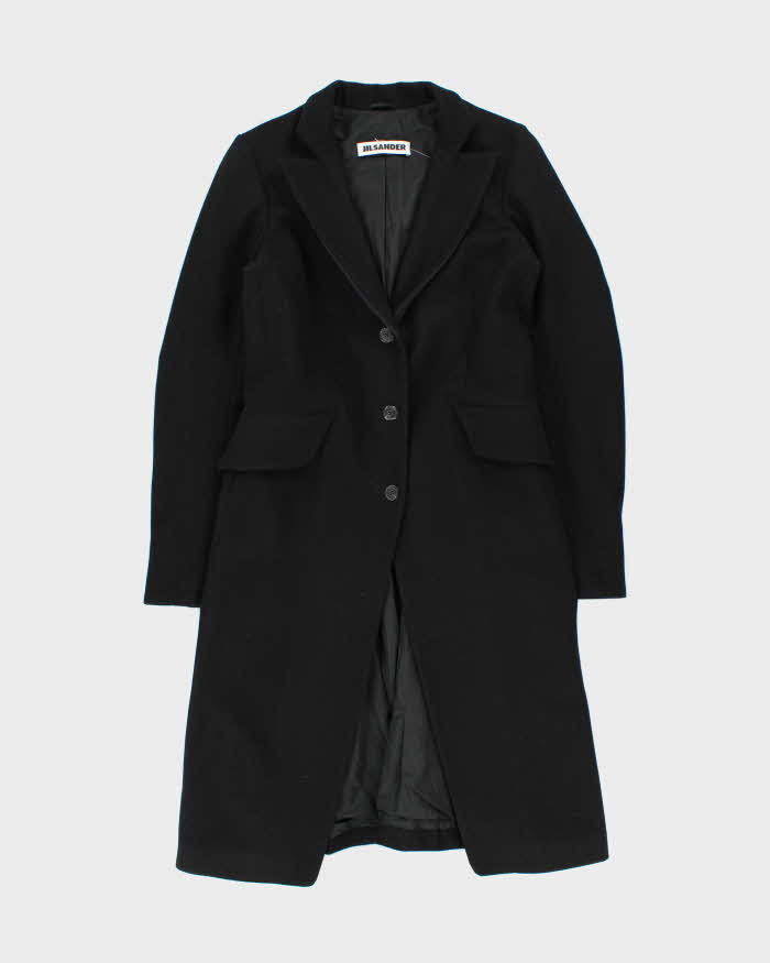 Vintage Jil Sander Women's Wool Single Breasted Long Overcoat - S