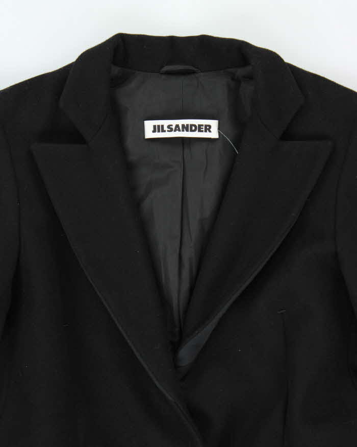 Vintage Jil Sander Women's Wool Single Breasted Long Overcoat - S