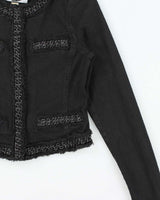 Vintage Women's Michael Kors Chain Detail Cropped Denim Jacket - XS