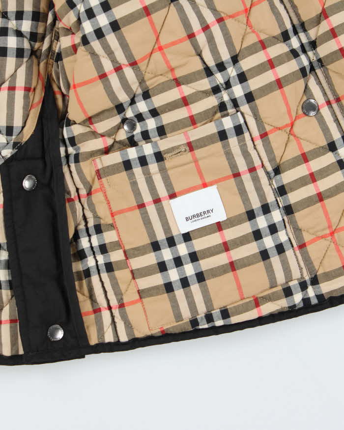 2024 Women's Burberry Corduroy Collared Nova Check Lined Quilted Shell Jacket - M