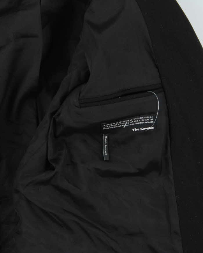 The Kooples Women's Black Wool Asymmetric Biker Jacket - L