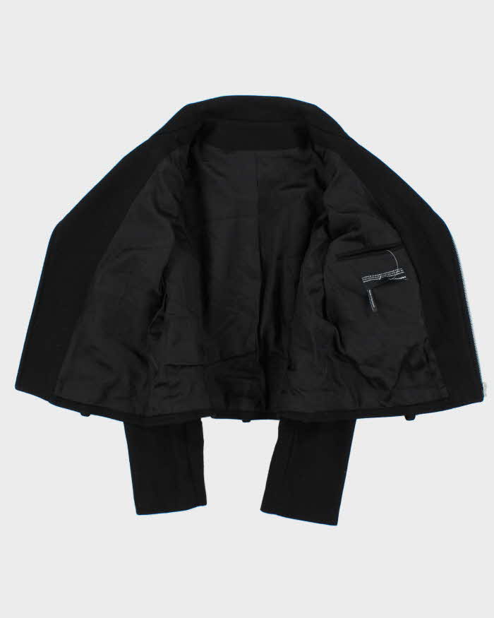 The Kooples Women's Black Wool Asymmetric Biker Jacket - L