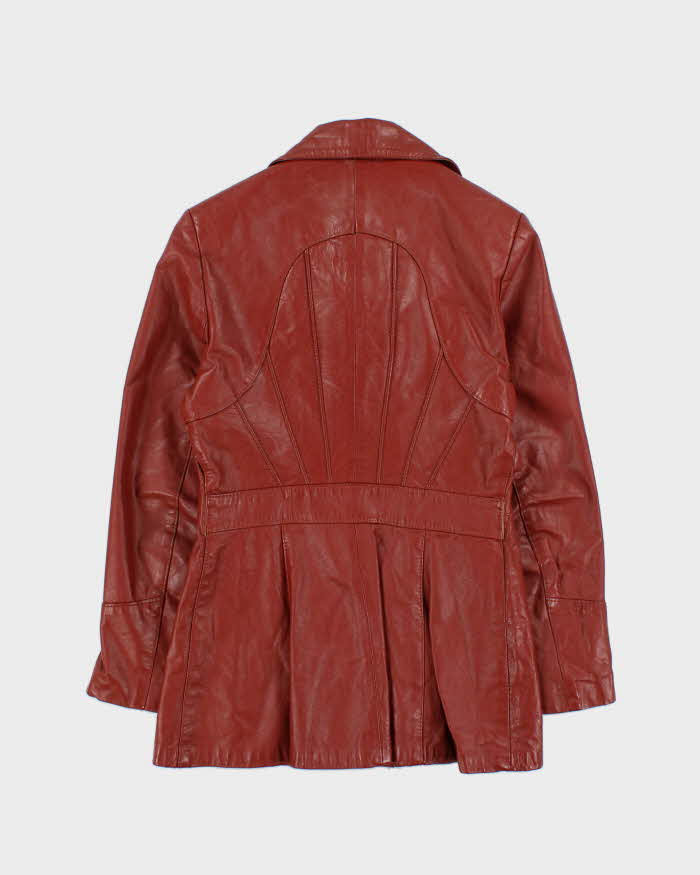 Vintage 1970s Sears Place De La Mode Women's Mahogany Leather Jacket - S