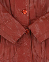 Vintage 1970s Sears Place De La Mode Women's Mahogany Leather Jacket - S