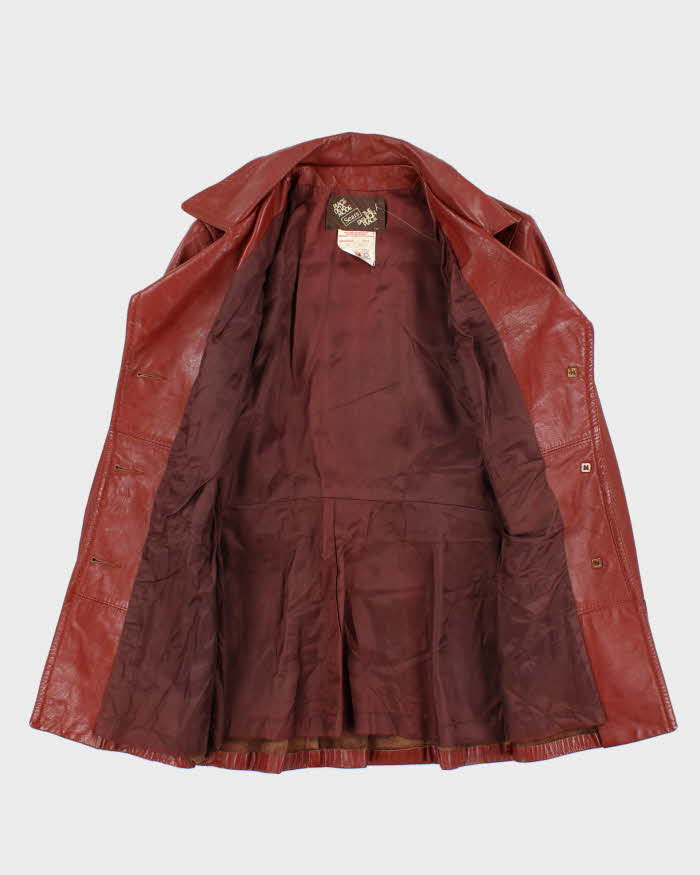 Vintage 1970s Sears Place De La Mode Women's Mahogany Leather Jacket - S