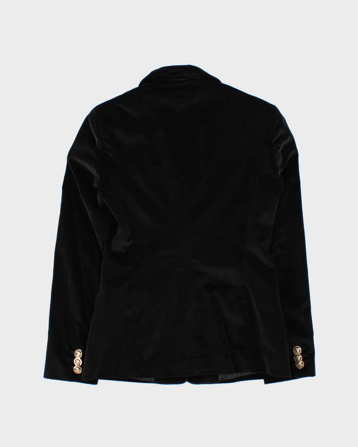 Vintage Y2K 00s Versace Jeans Couture Gold Medusa Velvet Women's Blazer - XL