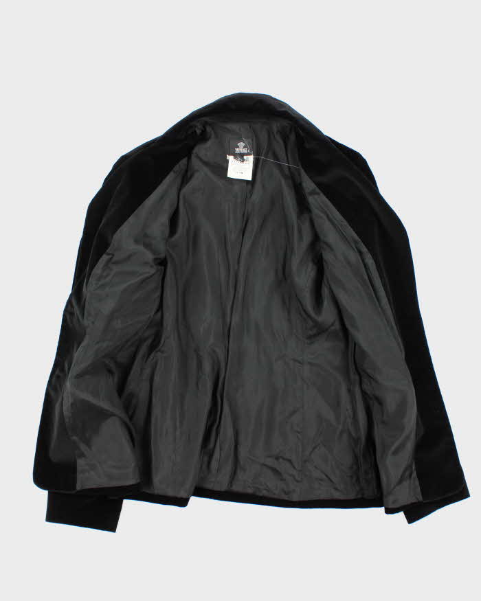 Vintage Y2K 00s Versace Jeans Couture Gold Medusa Velvet Women's Blazer - XL