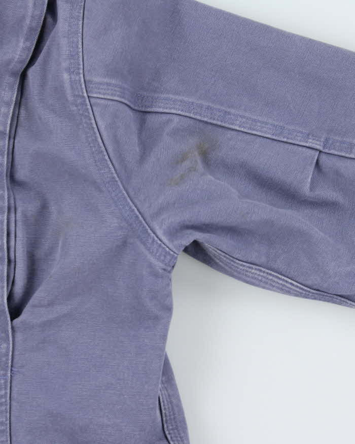 Vintage Y2K 00s Women's Carhartt Sandstone Sierra Lavender Sherpa Lined Hooded Workwear Jacket - M