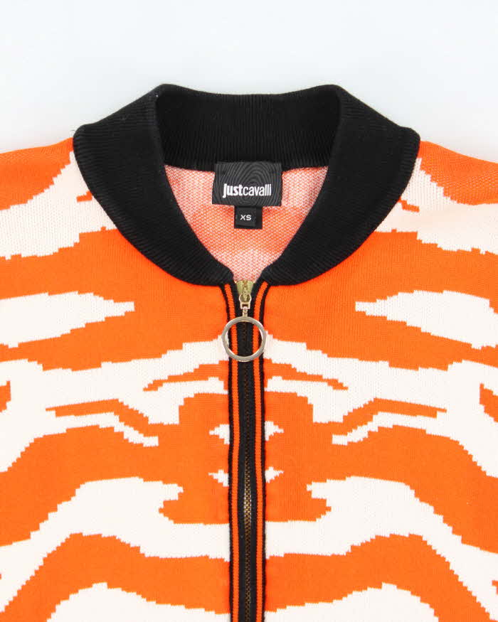 FW2015 Just Cavalli Animal Print Women's Heavyweight Boxy Bomber Jacket - XS