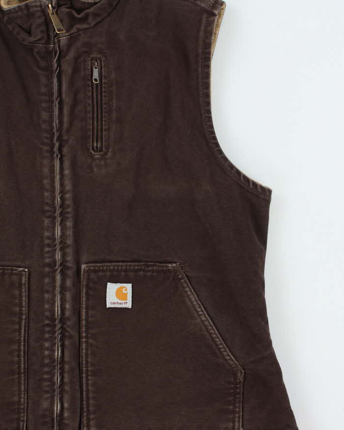 Vintage Y2K 00s Carhartt Sandstone Blanket Lined Women's Workwear Gilet - XL