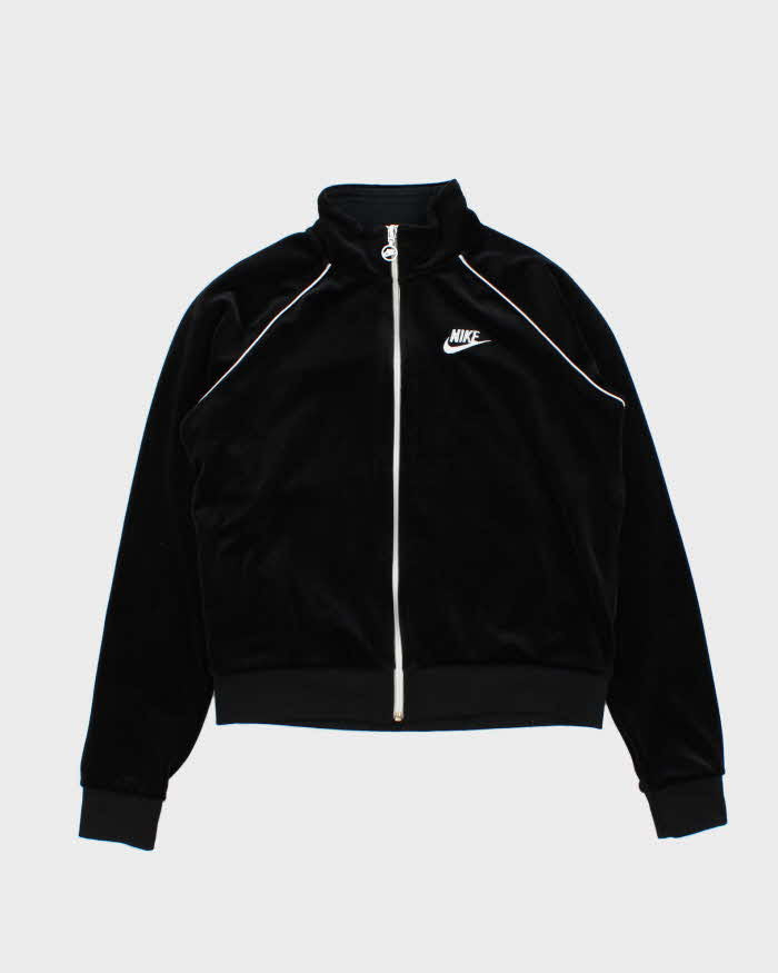 Vintage Nike Black Velour Women's Track Jacket - S