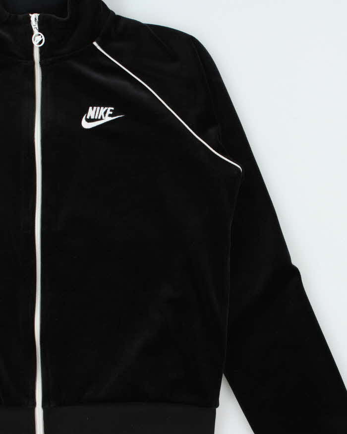 Vintage Nike Black Velour Women's Track Jacket - S