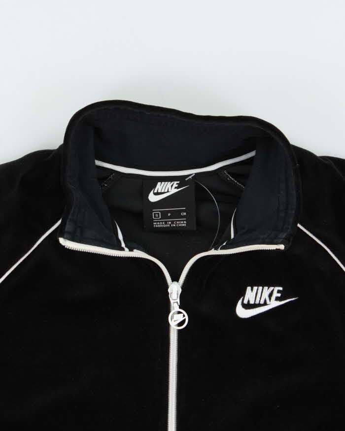 Vintage Nike Black Velour Women's Track Jacket - S