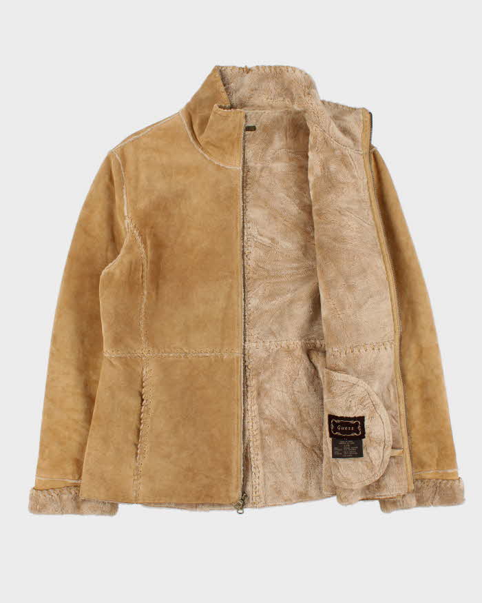 Vintage 00s Guess Suede Faux Fur Lined Jacket - L