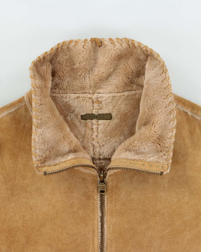 Vintage 00s Guess Suede Faux Fur Lined Jacket - L