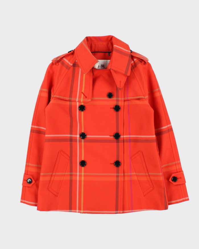 Vintage Coach Check Short Trench Jacket - S