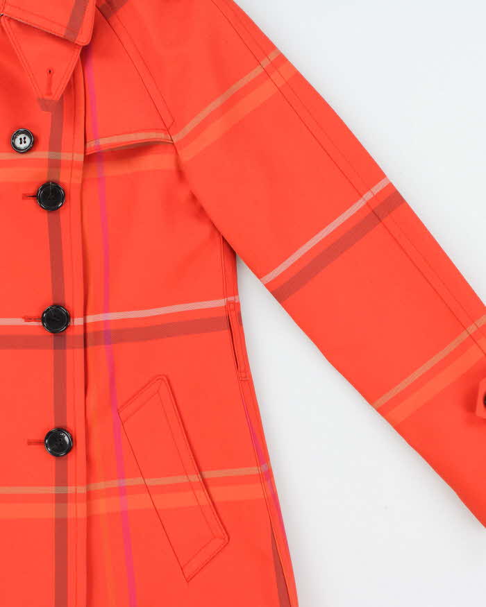 Vintage Coach Check Short Trench Jacket - S