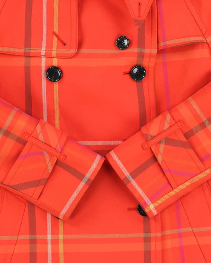 Vintage Coach Check Short Trench Jacket - S