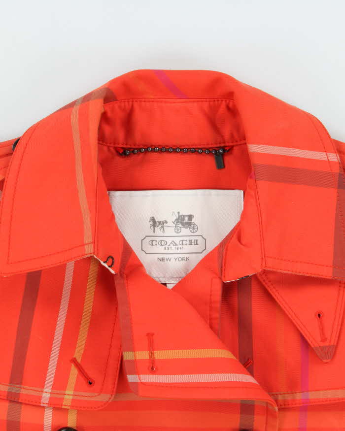 Vintage Coach Check Short Trench Jacket - S