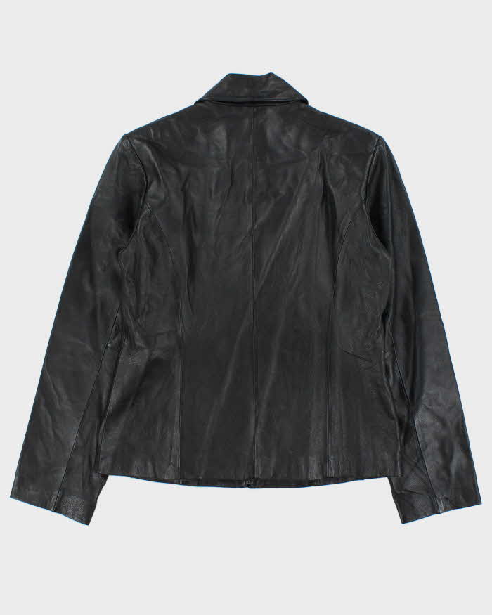 Vintage Y2k 00s Passports Leopard Print Lined Leather Jacket - M