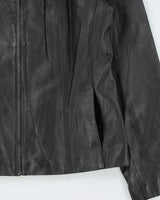 Vintage Y2k 00s Passports Leopard Print Lined Leather Jacket - M