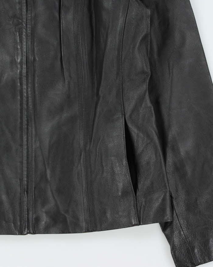 Vintage Y2k 00s Passports Leopard Print Lined Leather Jacket - M