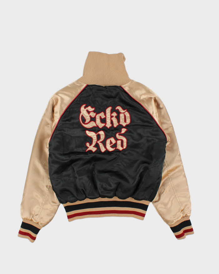Vintage Y2K 00s Ecko Red Funnel Neck Satin Bomber Jacket - S