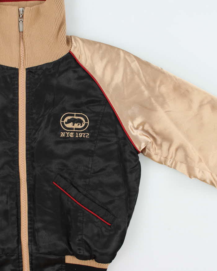 Vintage Y2K 00s Ecko Red Funnel Neck Satin Bomber Jacket - S