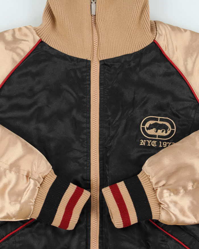 Vintage Y2K 00s Ecko Red Funnel Neck Satin Bomber Jacket - S
