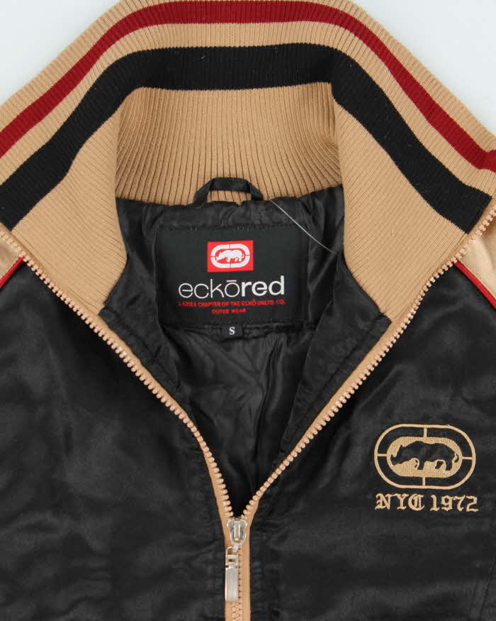Vintage Y2K 00s Ecko Red Funnel Neck Satin Bomber Jacket - S