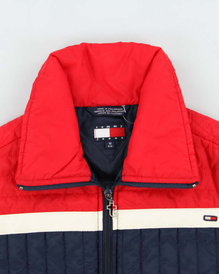 Vintage Y2K 00s Tommy Hilfiger Jeans Women's Ribbed Puffer Jacket - M