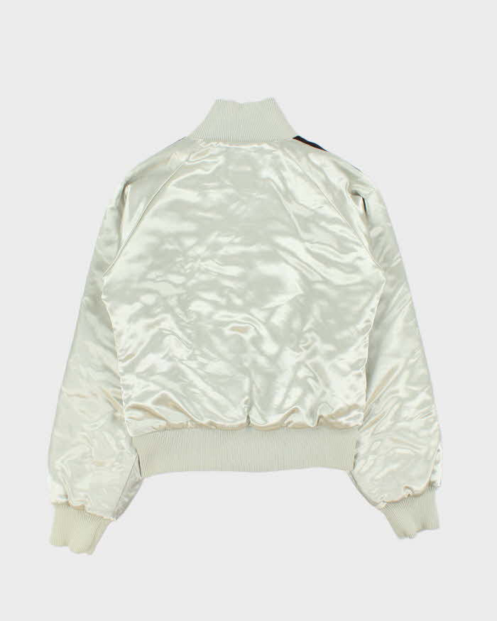 Vintage Y2K 00s Adidas Originals Quilted Satin Funnel Neck Women's Bomber Jacket - L