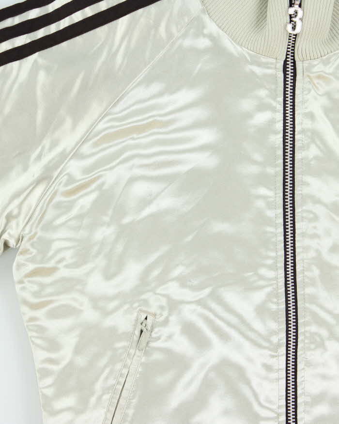 Vintage Y2K 00s Adidas Originals Quilted Satin Funnel Neck Women's Bomber Jacket - L