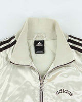 Vintage Y2K 00s Adidas Originals Quilted Satin Funnel Neck Women's Bomber Jacket - L