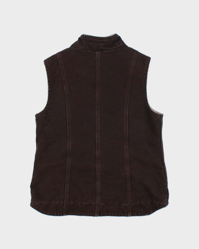 Vintage Carhartt Sherpa Lined Sandstone Canvas Women's Workwear Gilet - M