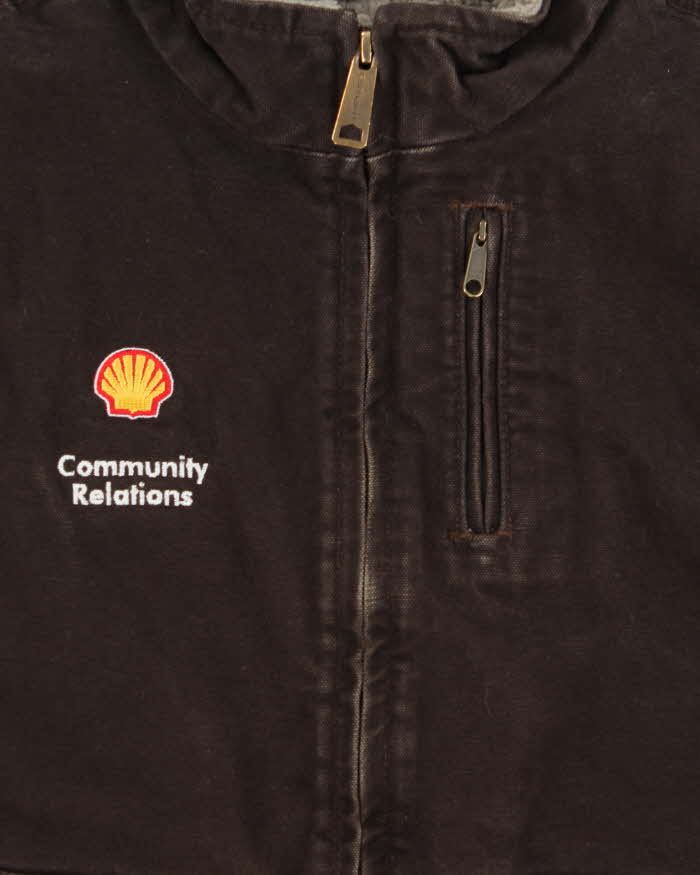 Vintage Carhartt Sherpa Lined Sandstone Canvas Women's Workwear Gilet - M