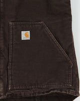 Vintage Carhartt Sherpa Lined Sandstone Canvas Women's Workwear Gilet - M