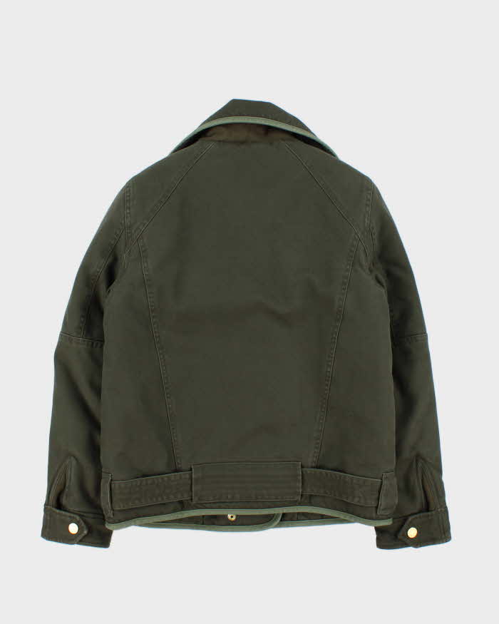 Vintage Zadig & Voltaire Kawa Quilt Lined Khaki Canvas Biker Jacket - S