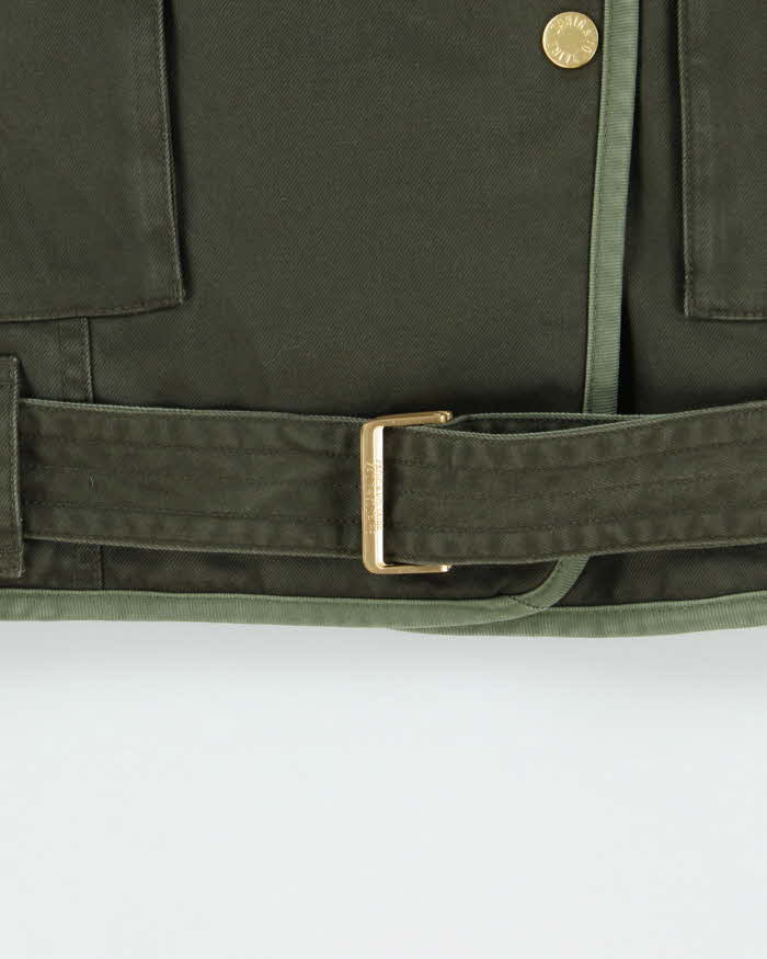 Vintage Zadig & Voltaire Kawa Quilt Lined Khaki Canvas Biker Jacket - S