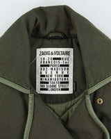 Vintage Zadig &amp; Voltaire Kawa Quilt Lined Khaki Canvas Biker Jacket - S