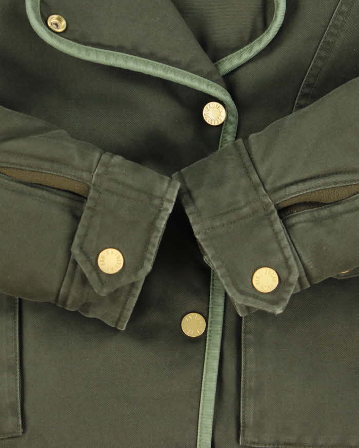 Vintage Zadig & Voltaire Kawa Quilt Lined Khaki Canvas Biker Jacket - S