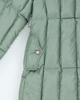 Vintage 1970s Khaki Goose Down Faux Fur Women's Hooded Puffer Parka - XL