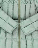 Vintage 1970s Khaki Goose Down Faux Fur Women's Hooded Puffer Parka - XL