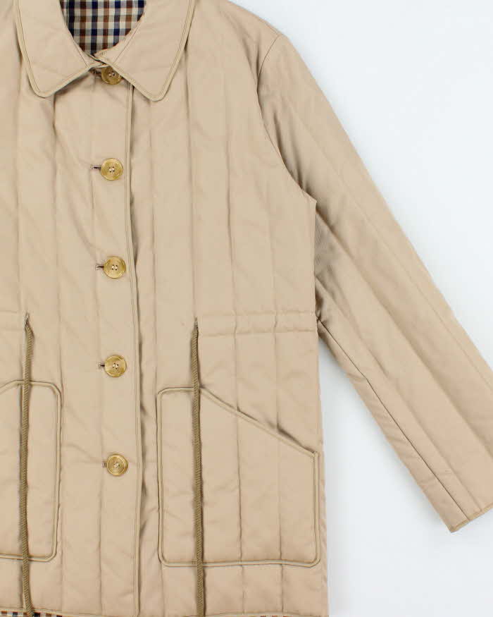 Vintage 1990s Aquascutum Women's Quilted Showerproof House Check Lined Jacket - M
