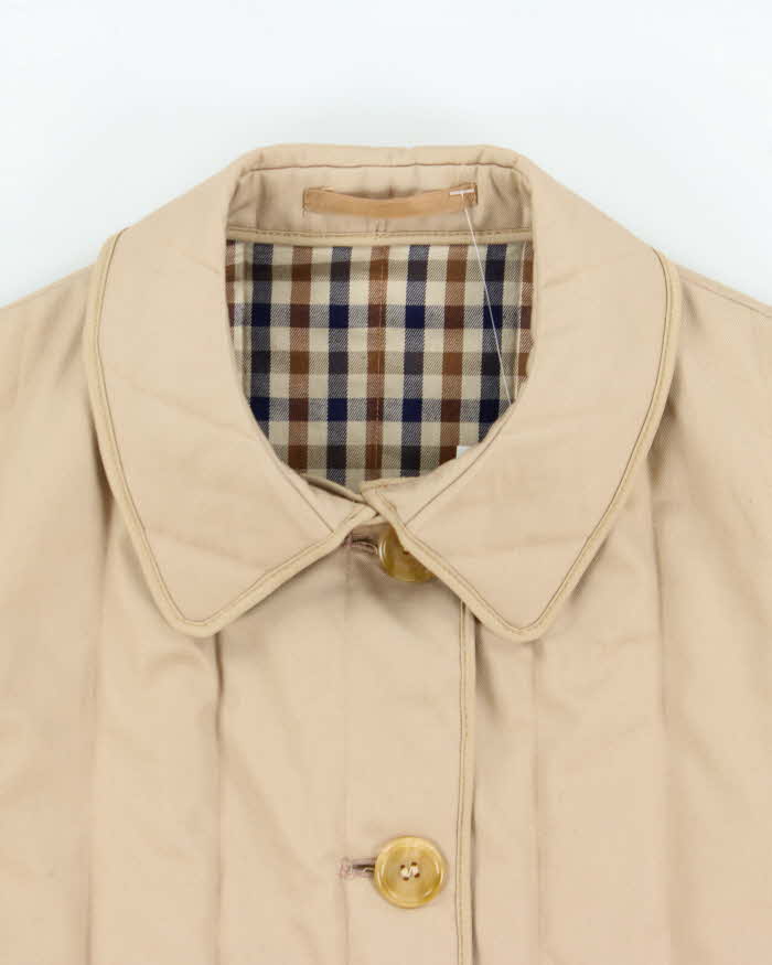 Vintage 1990s Aquascutum Women's Quilted Showerproof House Check Lined Jacket - M