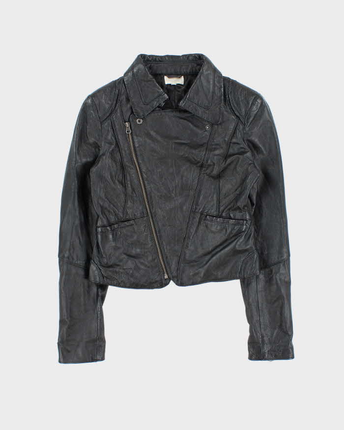 Vintage Y2k 00s Costa Blanca Leather Cropped Biker Jacket - M