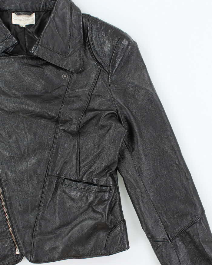 Vintage Y2k 00s Costa Blanca Leather Cropped Biker Jacket - M