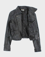 Vintage Y2k 00s Costa Blanca Leather Cropped Biker Jacket - M